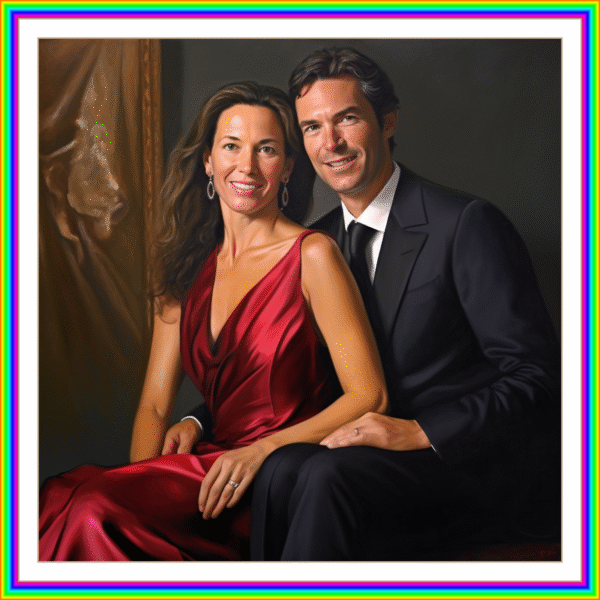 Óleo meio corpo - 2 pessoas