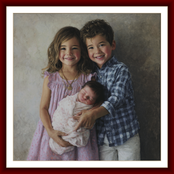 Pastel meio corpo - 3 pessoas