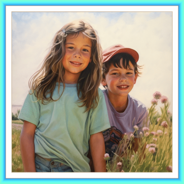 Pastel corpo inteiro - 2 pessoas